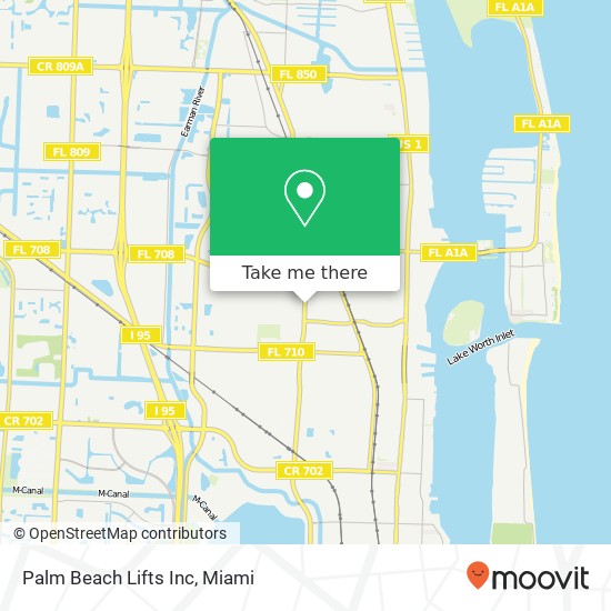 Mapa de Palm Beach Lifts Inc