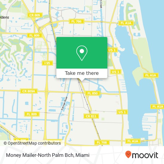 Mapa de Money Mailer-North Palm Bch