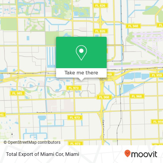 Total Export of Miami Cor map
