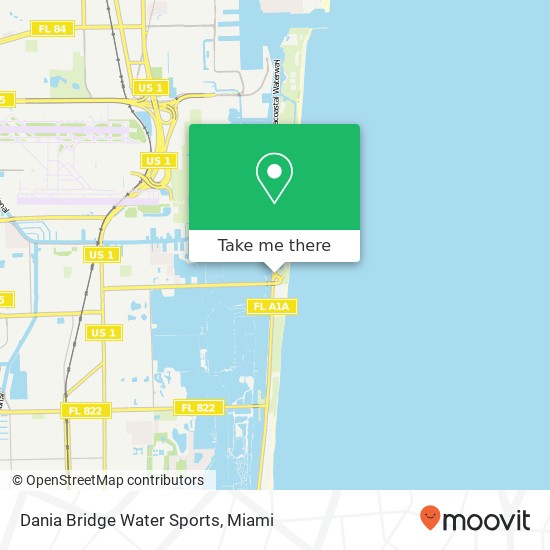 Mapa de Dania Bridge Water Sports