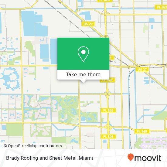 Brady Roofing and Sheet Metal map