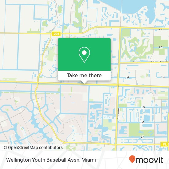 Wellington Youth Baseball Assn map