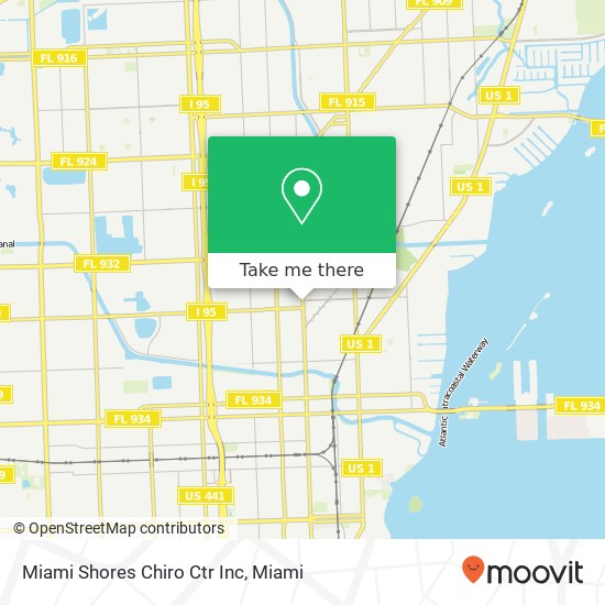 Miami Shores Chiro Ctr Inc map