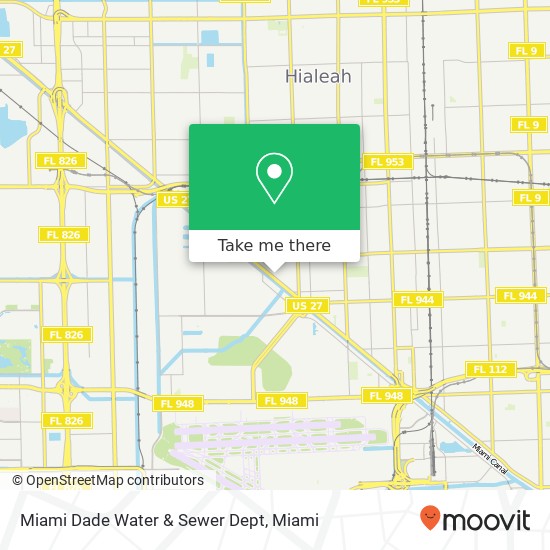 Mapa de Miami Dade Water & Sewer Dept