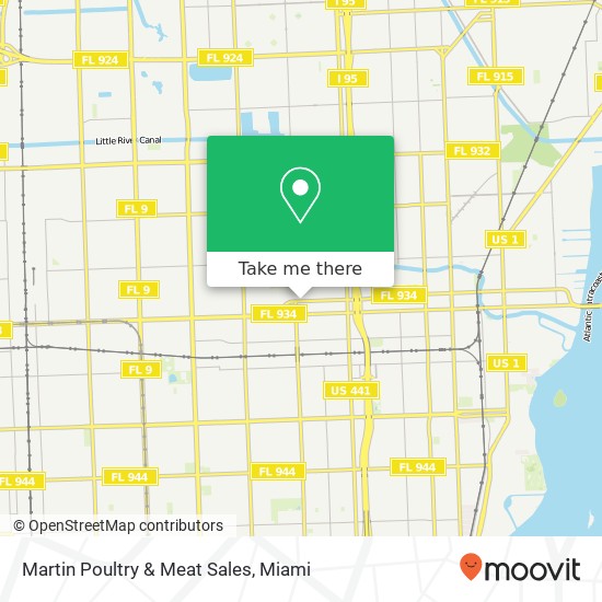 Mapa de Martin Poultry & Meat Sales