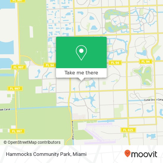 Hammocks Community Park map