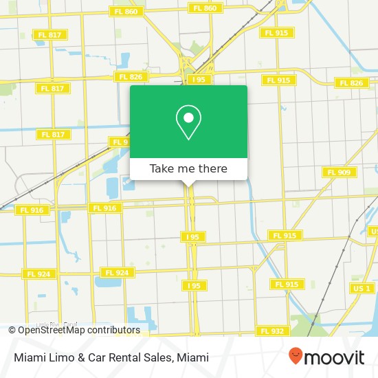 Miami Limo & Car Rental Sales map