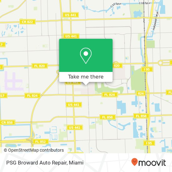 Mapa de PSG Broward Auto Repair