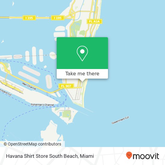 Mapa de Havana Shirt Store South Beach