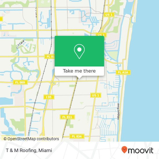 T & M Roofing map