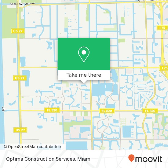 Mapa de Optima Construction Services