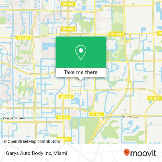 Mapa de Garys Auto Body Inc