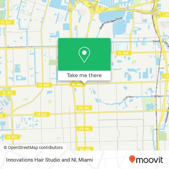 Innovations Hair Studio and Nl map