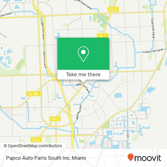 Mapa de Papco Auto Parts South Inc