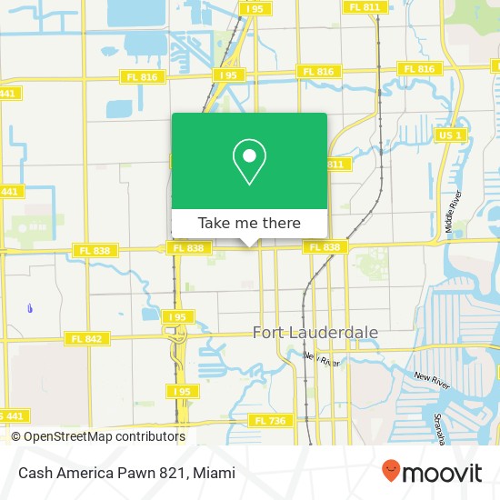 Mapa de Cash America Pawn 821
