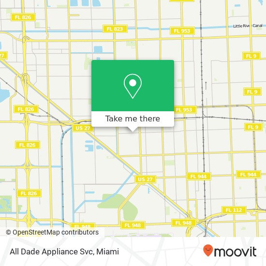 All Dade Appliance Svc map