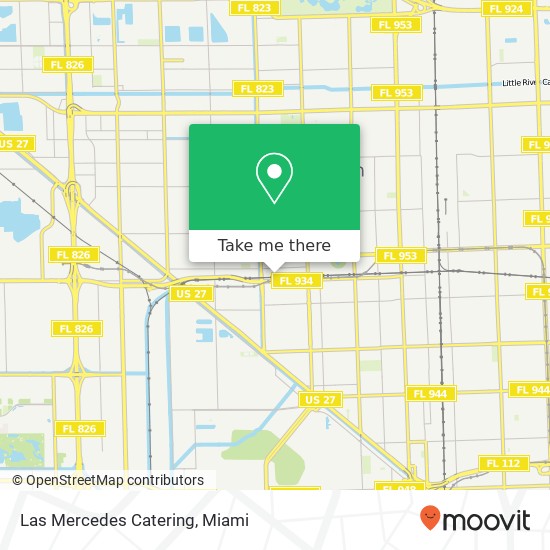 Las Mercedes Catering map