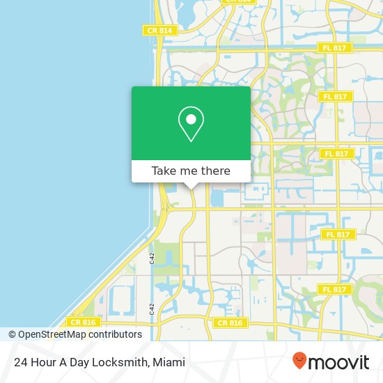 24 Hour A Day Locksmith map