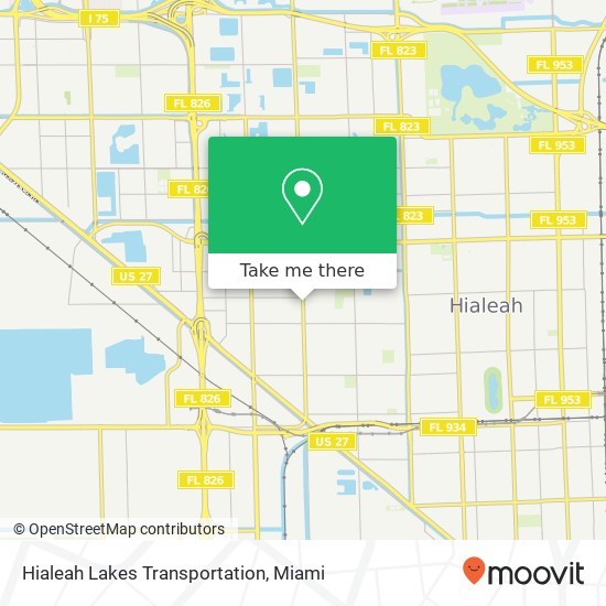 Hialeah Lakes Transportation map