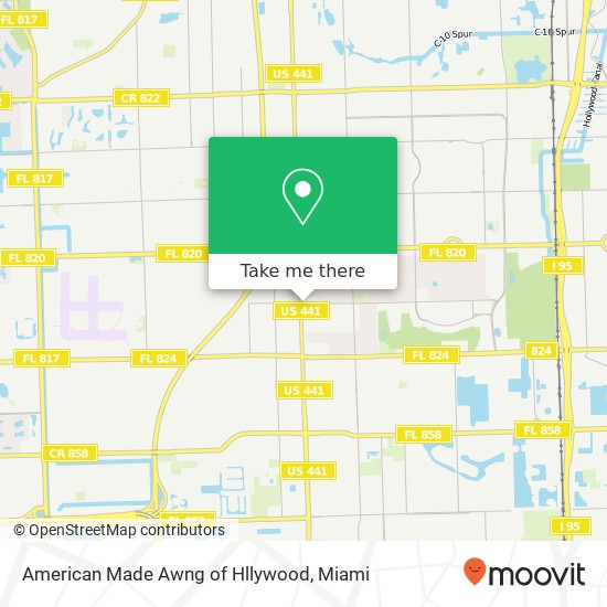 American Made Awng of Hllywood map