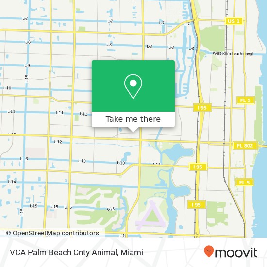 VCA Palm Beach Cnty Animal map