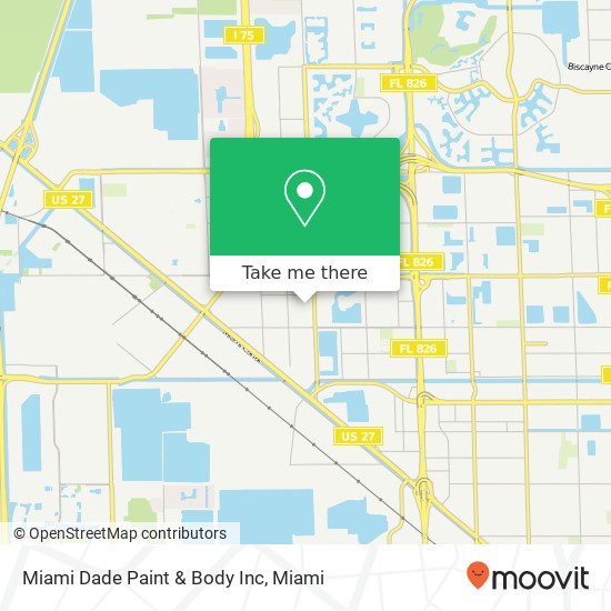 Mapa de Miami Dade Paint & Body Inc