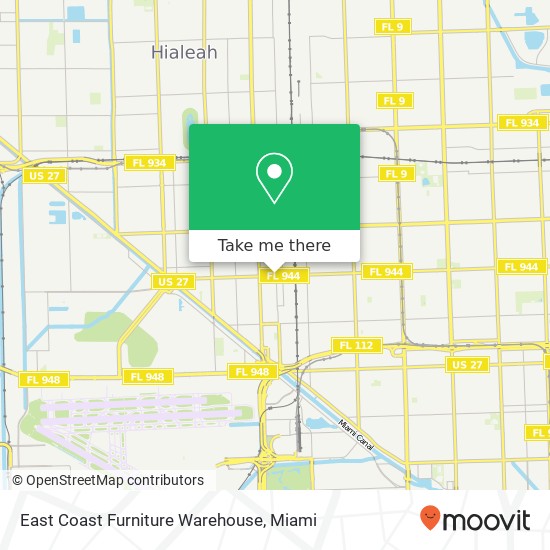 Mapa de East Coast Furniture Warehouse