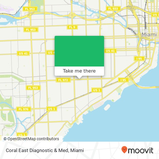 Mapa de Coral East Diagnostic & Med