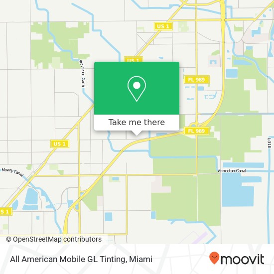 Mapa de All American Mobile GL Tinting