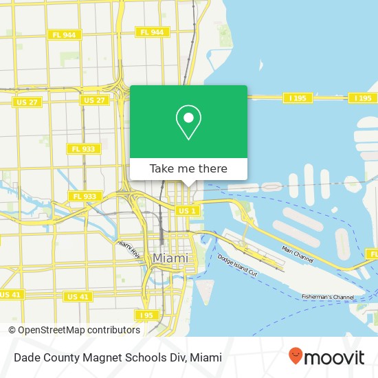 Mapa de Dade County Magnet Schools Div