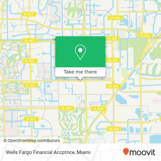 Wells Fargo Financial Accptnce map
