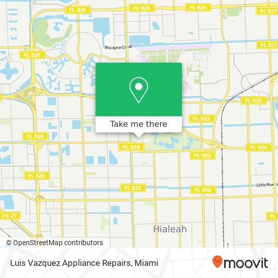 Luis Vazquez Appliance Repairs map