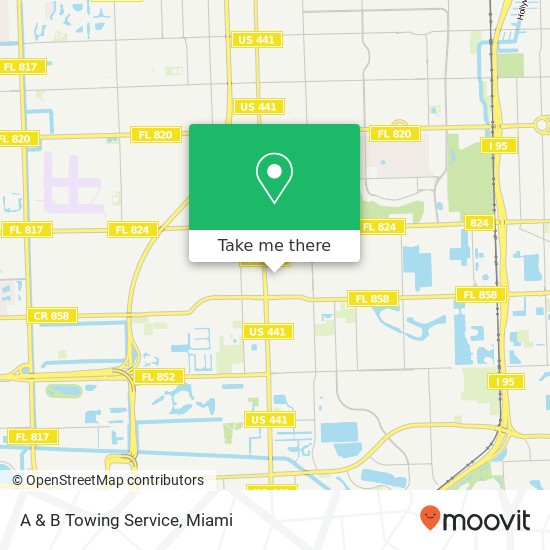 A & B Towing Service map