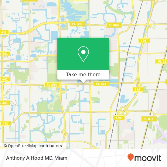 Anthony A Hood MD map