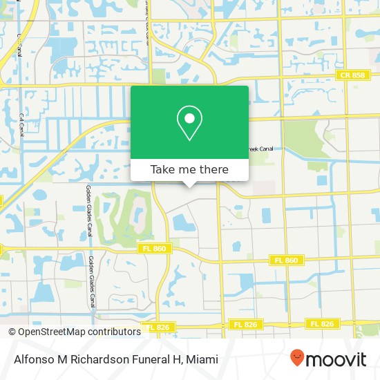 Alfonso M Richardson Funeral H map