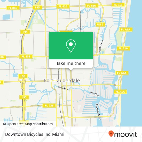 Downtown Bicycles Inc map