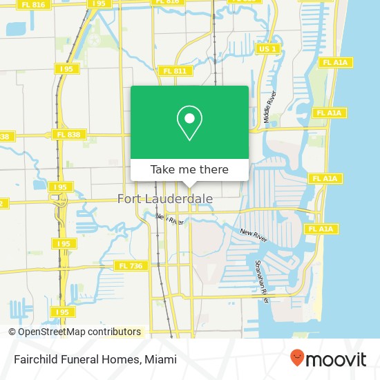 Fairchild Funeral Homes map