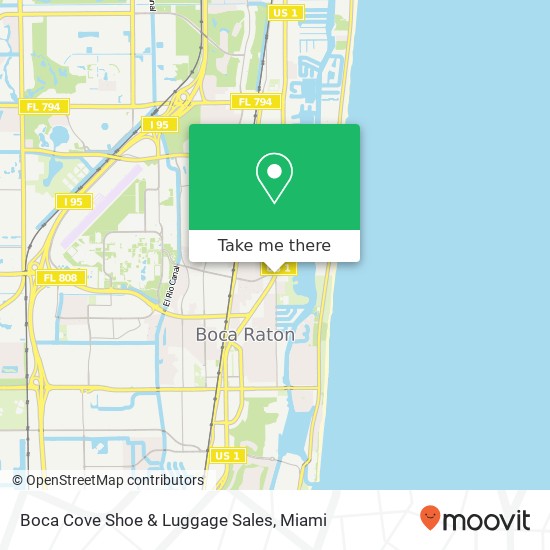 Boca Cove Shoe & Luggage Sales map