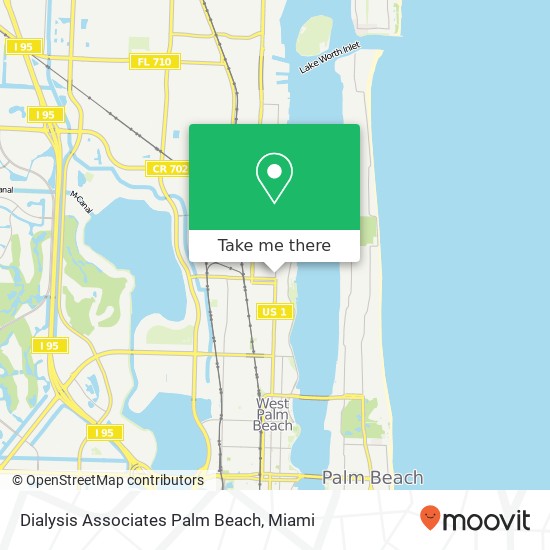 Mapa de Dialysis Associates Palm Beach