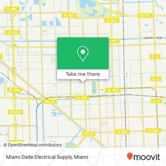 Mapa de Miami Dade Electrical Supply