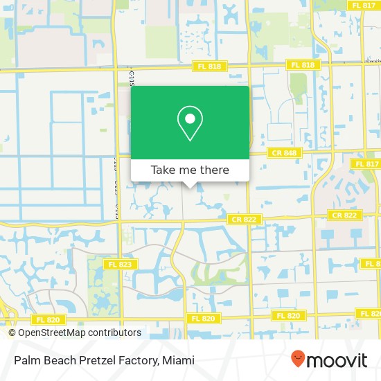 Mapa de Palm Beach Pretzel Factory