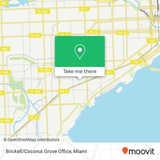 Brickell/Coconut Grove Office map