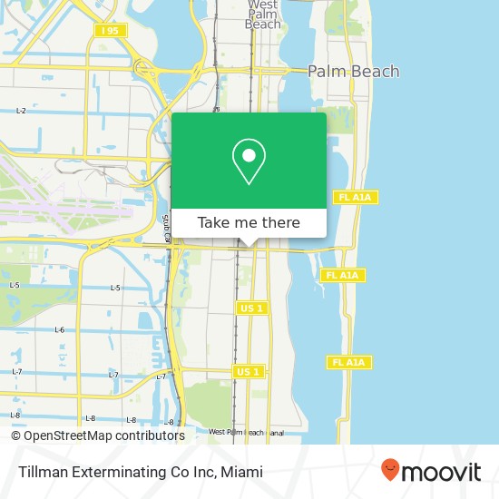 Tillman Exterminating Co Inc map