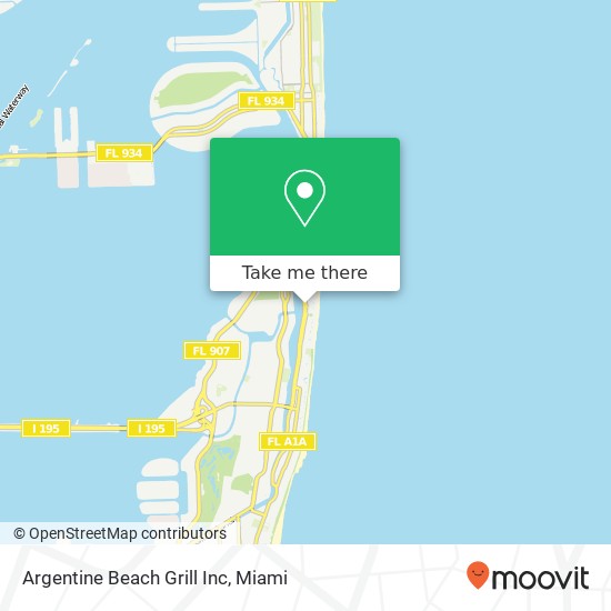 Mapa de Argentine Beach Grill Inc