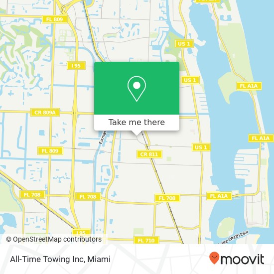 Mapa de All-Time Towing Inc