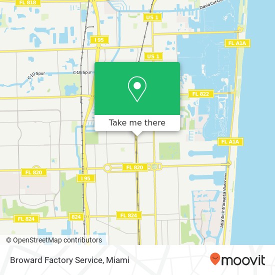 Mapa de Broward Factory Service