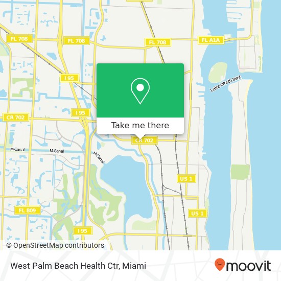 West Palm Beach Health Ctr map