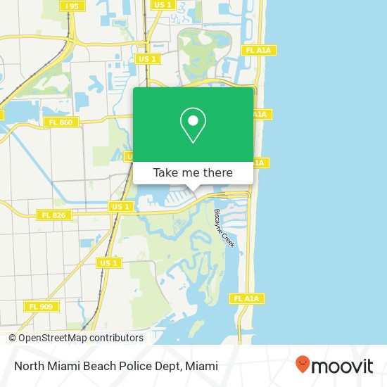 North Miami Beach Police Dept map