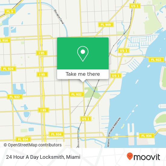 24 Hour A Day Locksmith map