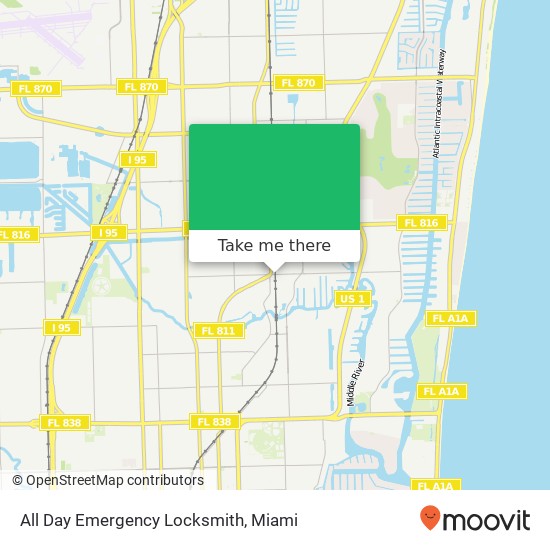 All Day Emergency Locksmith map